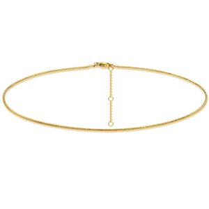 MTMY Gold Snake Chain Choker Necklace,18K Gold Plated Dainty Herringbone Necklace Delicate Fashion Choker Necklace Jewelry for Women(1mm)