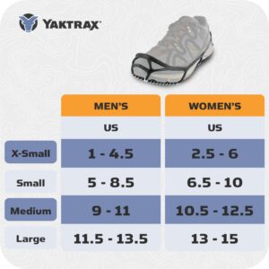 Yaktrax Hiking and Walking Traction Cleats for Snow, Ice, and Rock (Medium/Large)