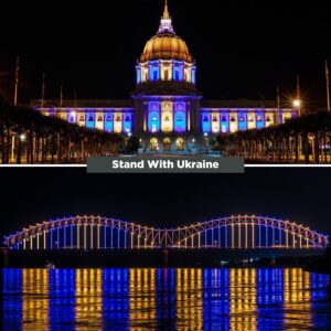 GoodBulb 9-Watt Blue and Yellow LED Light Bulbs | 60-Watt Equivalent | A19 Shape E26 Base | Stand with Ukraine | Perfect for Exterior fixtures | Non-dimming (2 Bulbs)