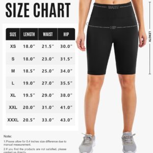 IUGA Biker Shorts for Women High Waist, Ultra Soft Womens Workout Shorts with Inner Pocket Opaque Yoga Gym Running Shorts 8" (Black, X-Large)