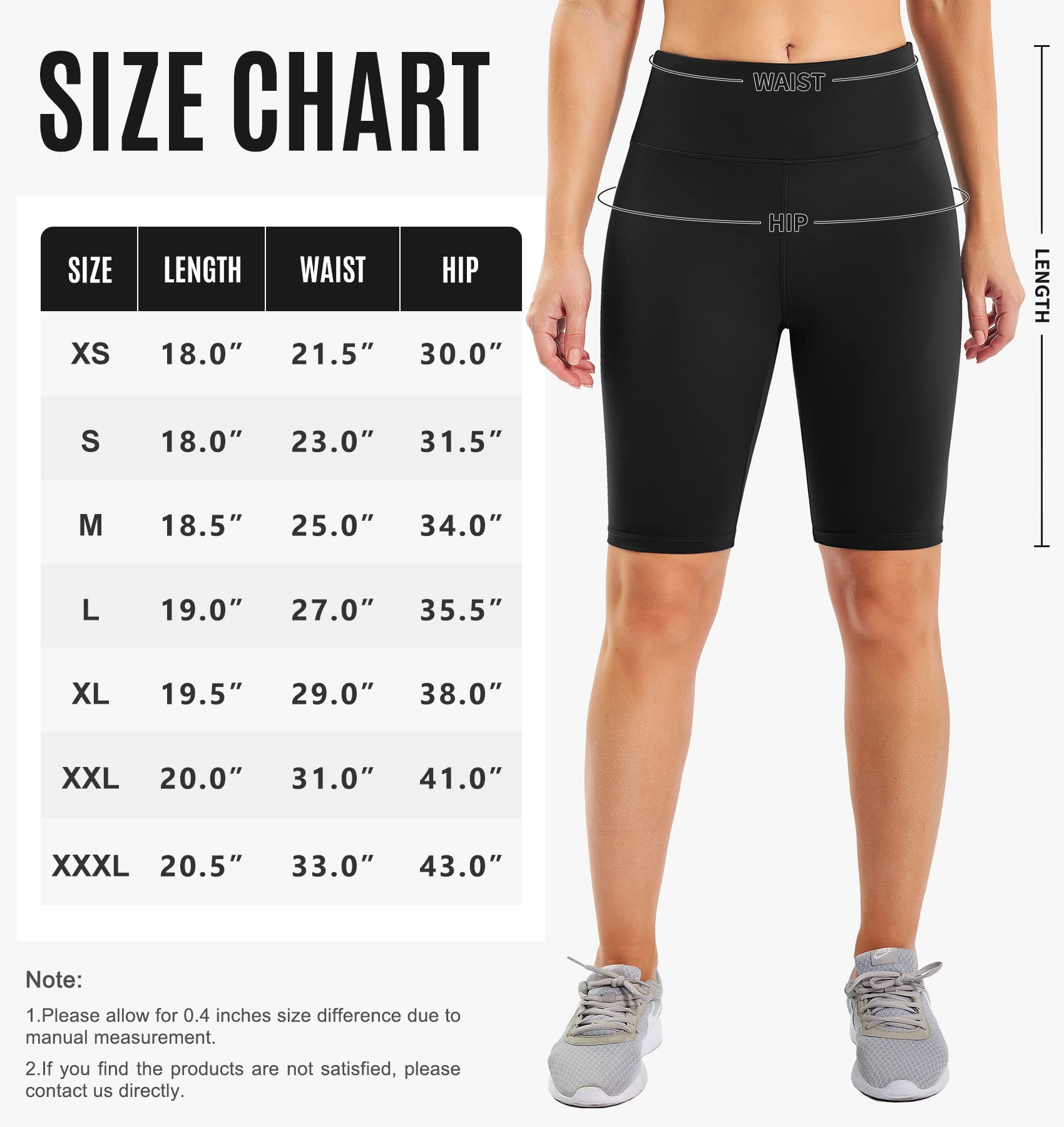 IUGA Biker Shorts for Women High Waist, Ultra Soft Womens Workout Shorts with Inner Pocket Opaque Yoga Gym Running Shorts 8" (Black, X-Large)