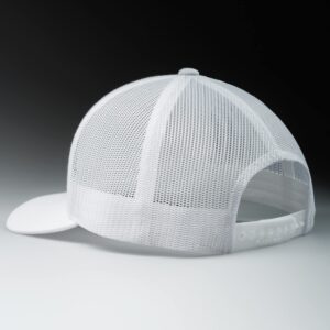 LARIX Trucker Hat Tamarack Mountain, White, NoSweat Liner, Mens Hats for Women