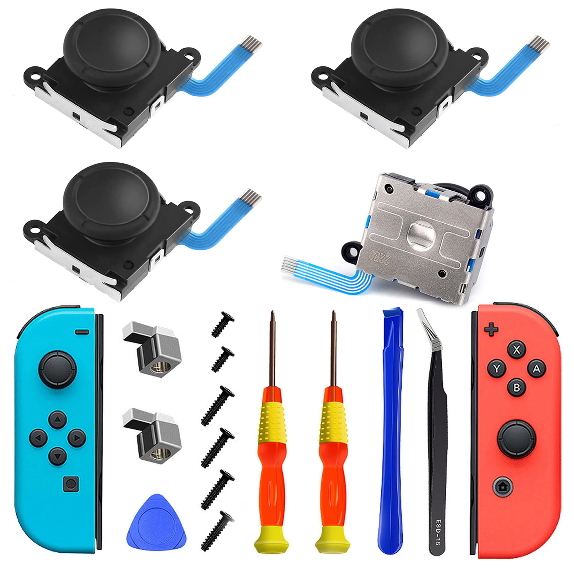 Joycon Joystick Replacement,Joycon Repair Kit,VGBUS Repair Joystick Replacement Tool Kit for Switch lite and Nintendo Joycon Controller (4PACK)