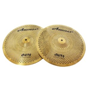 arborea low volume hi hat cymbals 14 inches practice hi hats cymbal set golden silent high hat cymbals for drums