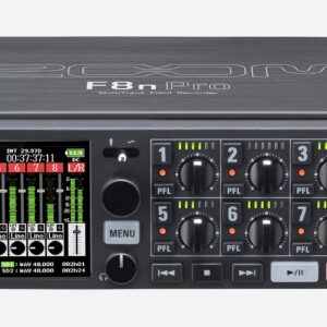 Zoom F8n Pro Professional Field Recorder/Mixer, Audio for Video, 32-bit/192 kHz Recording, 10 Channel Recorder, 8 XLR/TRS Inputs, Timecode, Ambisonics Mode, Battery Powered, Dual SD Card Slots