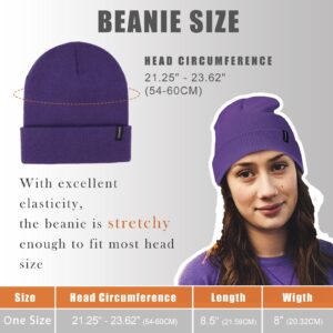 KDWAVE Beanie Hats for Women Men Unisex Soft Knit Cuffed Skull Cap Beanie Stretchy Solid Color Winter Hats