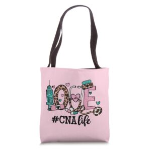 Pink Love CNA Life Graphic For Certified Nursing Assistant Tote Bag