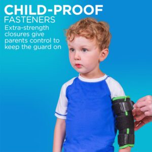 BraceAbility Thumb Sucking Guard - Pediatric Elbow Immobilizer Brace for Post Cleft Palate Surgery, Mild Elbow Strain Relief, IV Therapy, Fingernail Biting Prevention and Face Touching Restraint Wrap