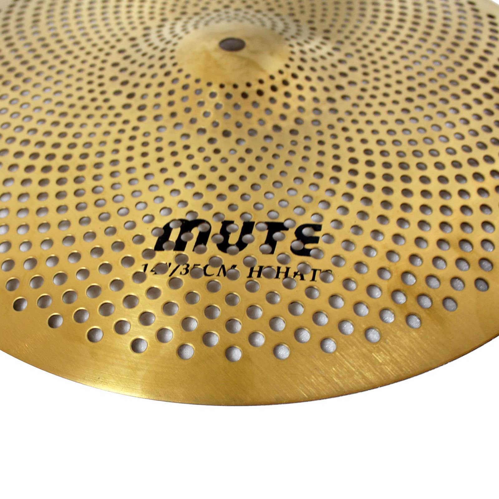 Arborea Low Volume Hi Hat Cymbals 14 inches Practice Hi Hats Cymbal Set Golden Silent High Hat Cymbals For Drums