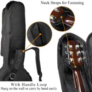 Youeon 41 Inch Acoustic Guitar Bag, Acoustic Guitar Case 2 Pockets 0.5 Inch Thick Padded Sponge 600D Ripstop Padded Waterproof Gig Bag with Adjustable Shoulder Strap and Hanger Loop, Black