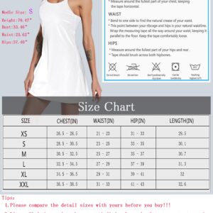 Women's Sleeveless Exercise Tennis Dress with Built-in Bra & Shorts Golf Workout Athletic Dresses Pockets