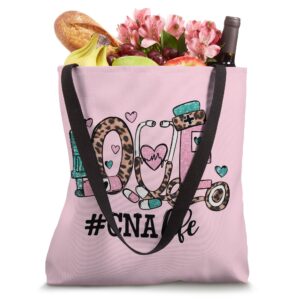 Pink Love CNA Life Graphic For Certified Nursing Assistant Tote Bag