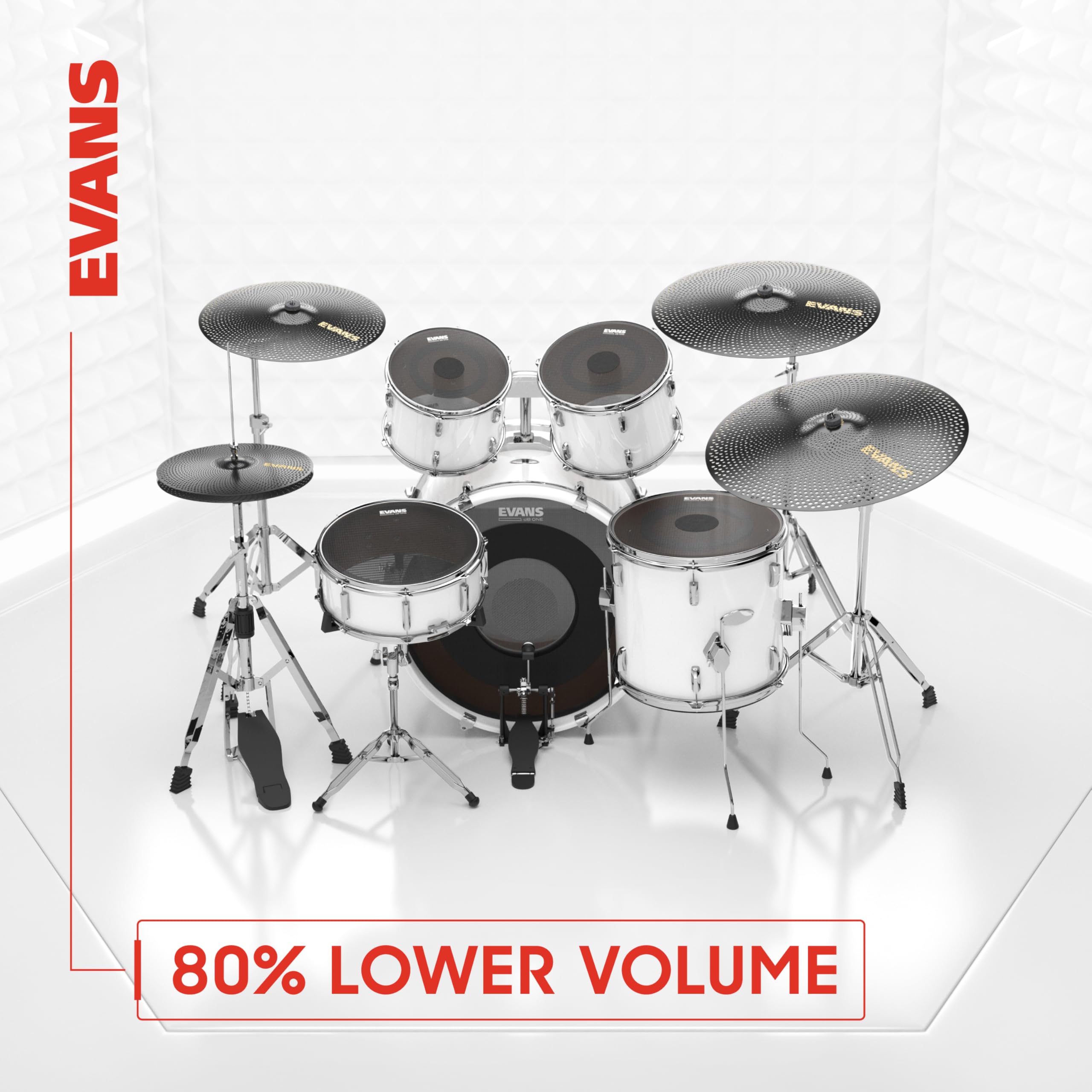 Evans Drum Heads - dB One Rock Pack (10" 12" 16") with 14" dB One Snare Batter and 22" dB One Bass Batter