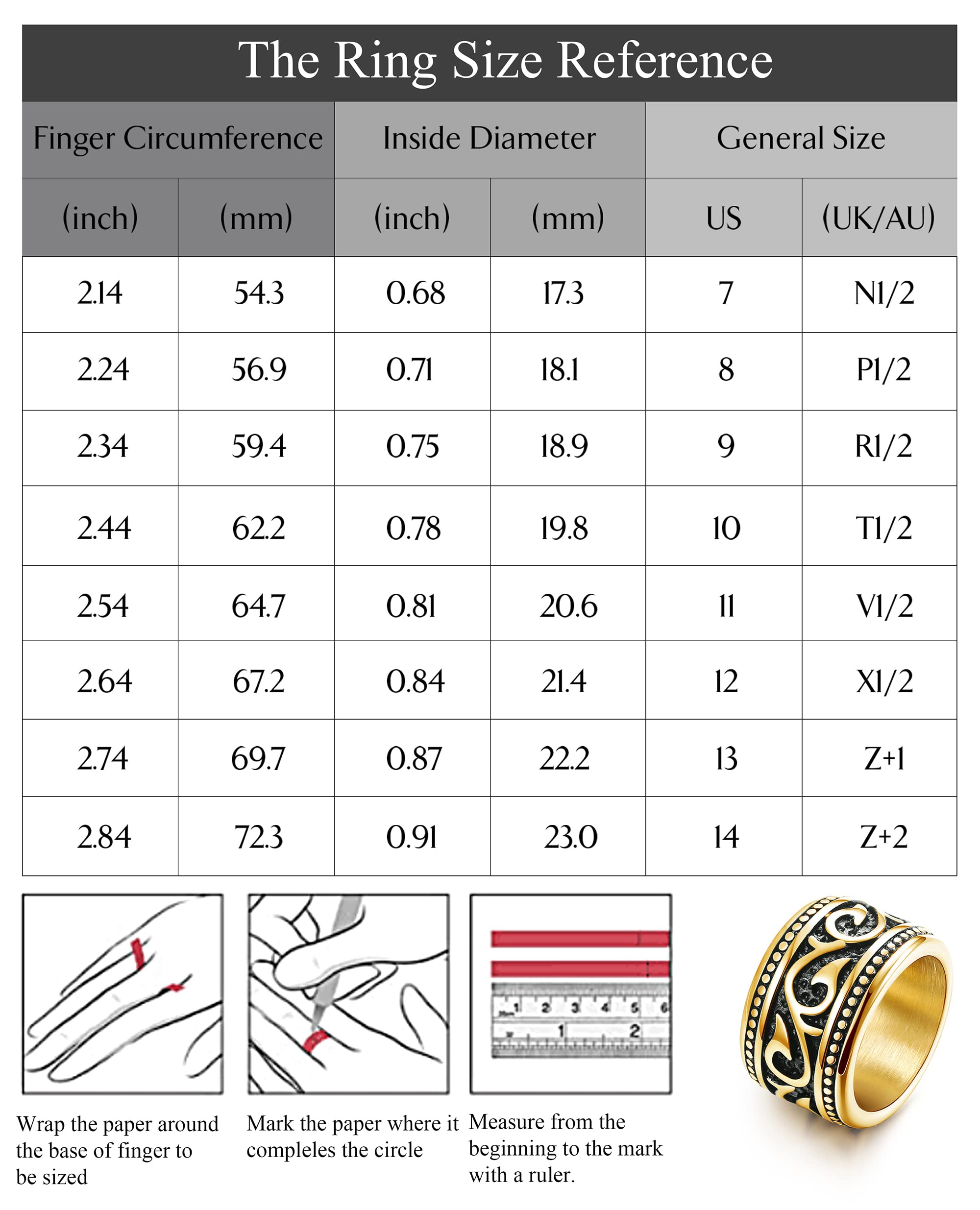 Jstyle 4Pcs Stainless Steel Signet Biker Rings Set Cuban Chain Spinner Ring Vintage Celtic Knot Band Rings Beveled Polished Edge Comfort Fit 9