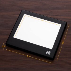 KODAK LED Light Box 7”x5” for Negatives, Slides & Films | Illuminated Board Panel for Viewing & Scanning Photos, Tattoo Drawing, Artist Sketching, Stenciling & More | Glare-Free, Battery & USB Powered