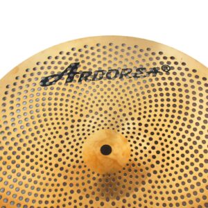 Arborea Low Volume Hi Hat Cymbals 14 inches Practice Hi Hats Cymbal Set Golden Silent High Hat Cymbals For Drums