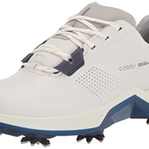 ECCO Men's Biom G5 Gore-TEX Waterproof Golf Shoe, White/Blue Depths, 11-11.5