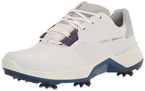 ECCO Men's Biom G5 Gore-TEX Waterproof Golf Shoe, White/Blue Depths, 11-11.5