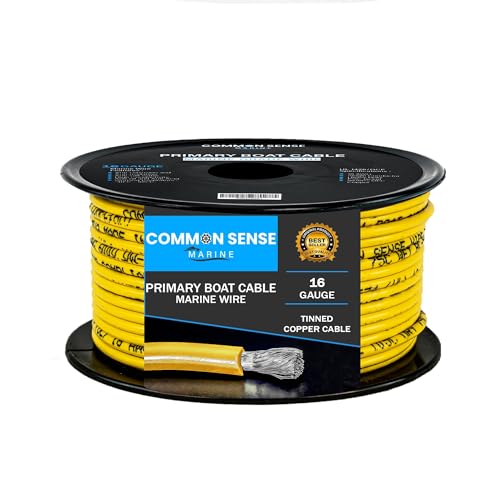 16 Gauge Primary Boat Cable - 20 ft Marine Grade Wire Tinned Oxygen-Free Copper - 16 AWG UL 1426 Standard PVC Wire for Boat, Automotive, Speakers, Camper & Trailers