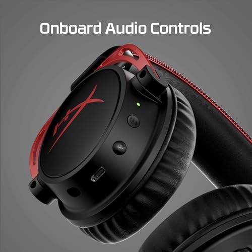 HyperX Cloud Alpha Wireless - Gaming Headset for PC, 300-hour battery life, DTS Headphone:X Spatial Audio, Memory foam, Dual Chamber Drivers, Noise-canceling mic, Durable aluminum frame,Red