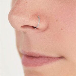 D.Bella 18G Nose Rings for Women Stainless Steel Nose Ring Gold 18 Gauge Nose Rings Hoops Studs Flower Heart Diamond L Shaped Nose Studs Nostril Nose Piercing Jewelry for Women Men