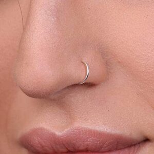 D.Bella 18G Nose Rings for Women Stainless Steel Nose Ring Gold 18 Gauge Nose Rings Hoops Studs Flower Heart Diamond L Shaped Nose Studs Nostril Nose Piercing Jewelry for Women Men