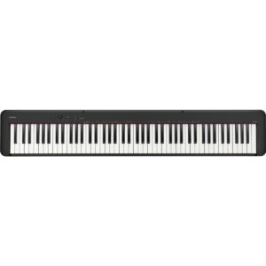 Casio CDP-S160 88-Key Compact Piano Keyboard with Touch Response, Black, Bundle with H&A Studio Headphones, Stand, Bench, Sustain Pedal