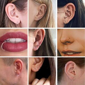 D.Bella Spiral Nose Ring for Single Piercing - Surgical Steel Nose Hoop in Silver, Rose Gold and Black