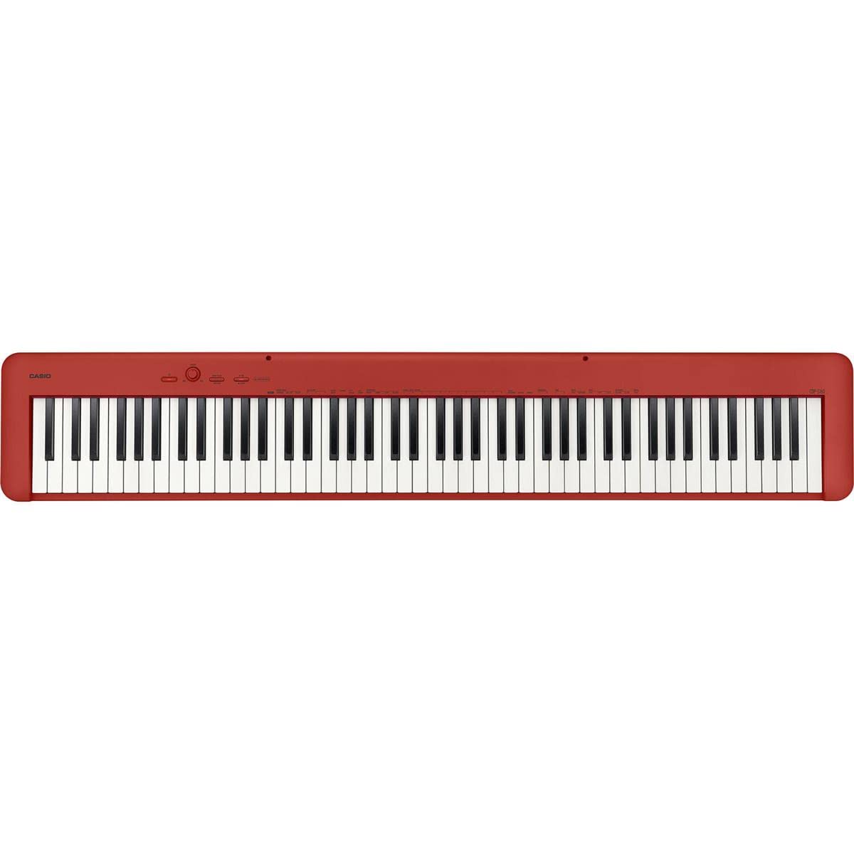 Casio CDP-S160 88-Key Compact Digital Piano Keyboard with Touch Response, Red Bundle with H&A Studio Headphones, Stand, Bench, Sustain Pedal