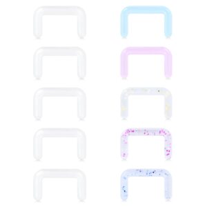 D.Bella Clear Septum Retainer 16G Flexible Horseshoe Barbell Piercing Retainer Acrylic Plastic Septum Piercing Retainer for Work