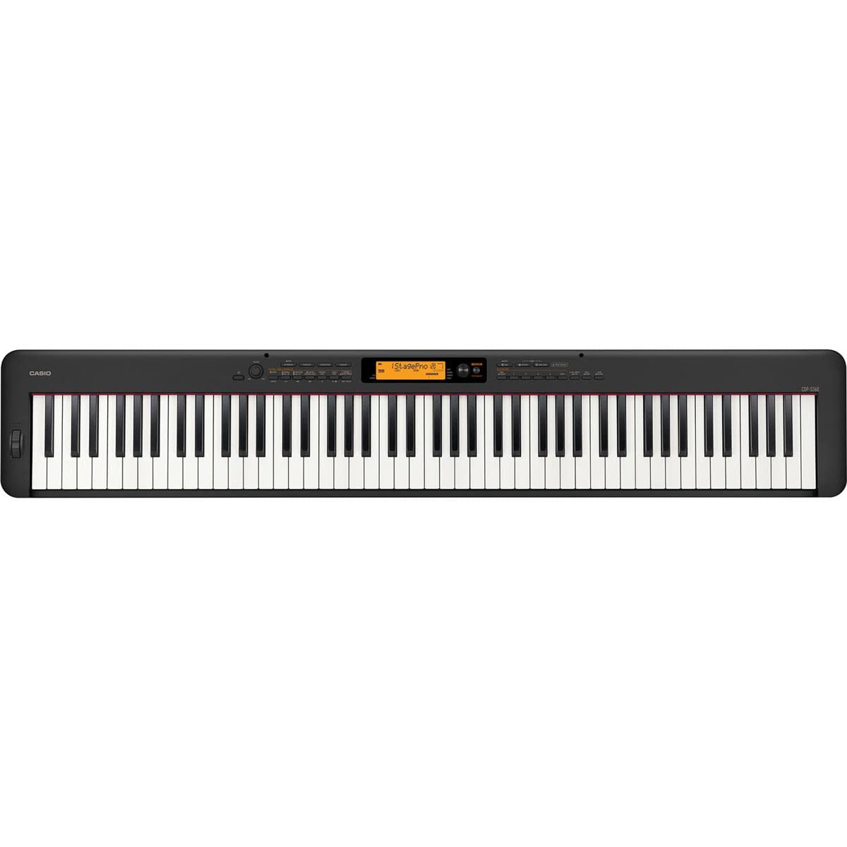 Casio CDP-S360 88-Key Compact Digital Piano Keyboard with Touch Response, Black Bundle with H&A Studio Headphones, Stand, Bench, Sustain Pedal