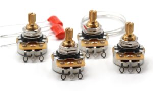 (4) taot cts 500k short split shaft potentiometers + (2) orange drop .022 capacitors for electric guitar