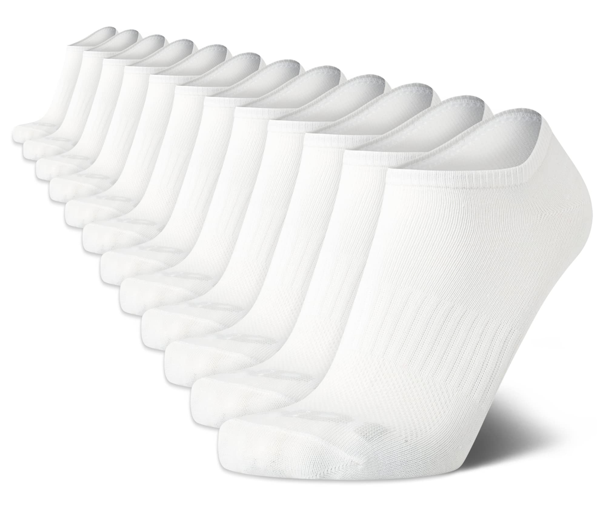 AND1 Men's Socks - PROPLATINUM Lightweight Low Cut Socks (12 Pack), Size Shoe size 6-12.5, White