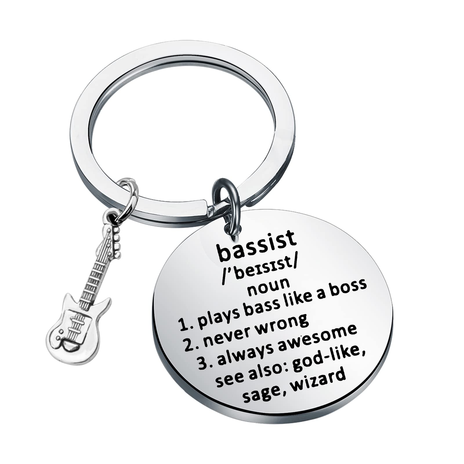 TIIMG Bassist Essential Keychain Gift Bass Guitar Player Gift Rock band Bassist Gift Bass Player Definition Keychain (Bassist US)