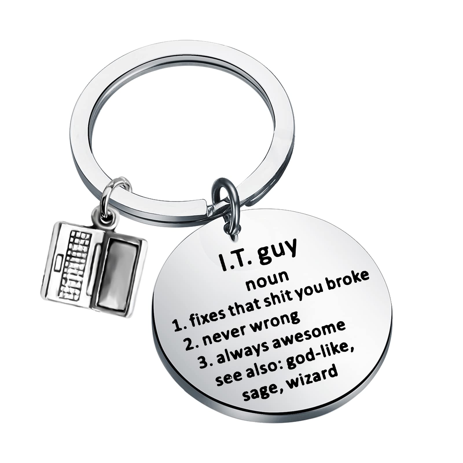 TIIMG Information Technology Guy Keychain Gift I.T. Guy Gift Computer Repair Technician Gift (I.T. guy noun US)