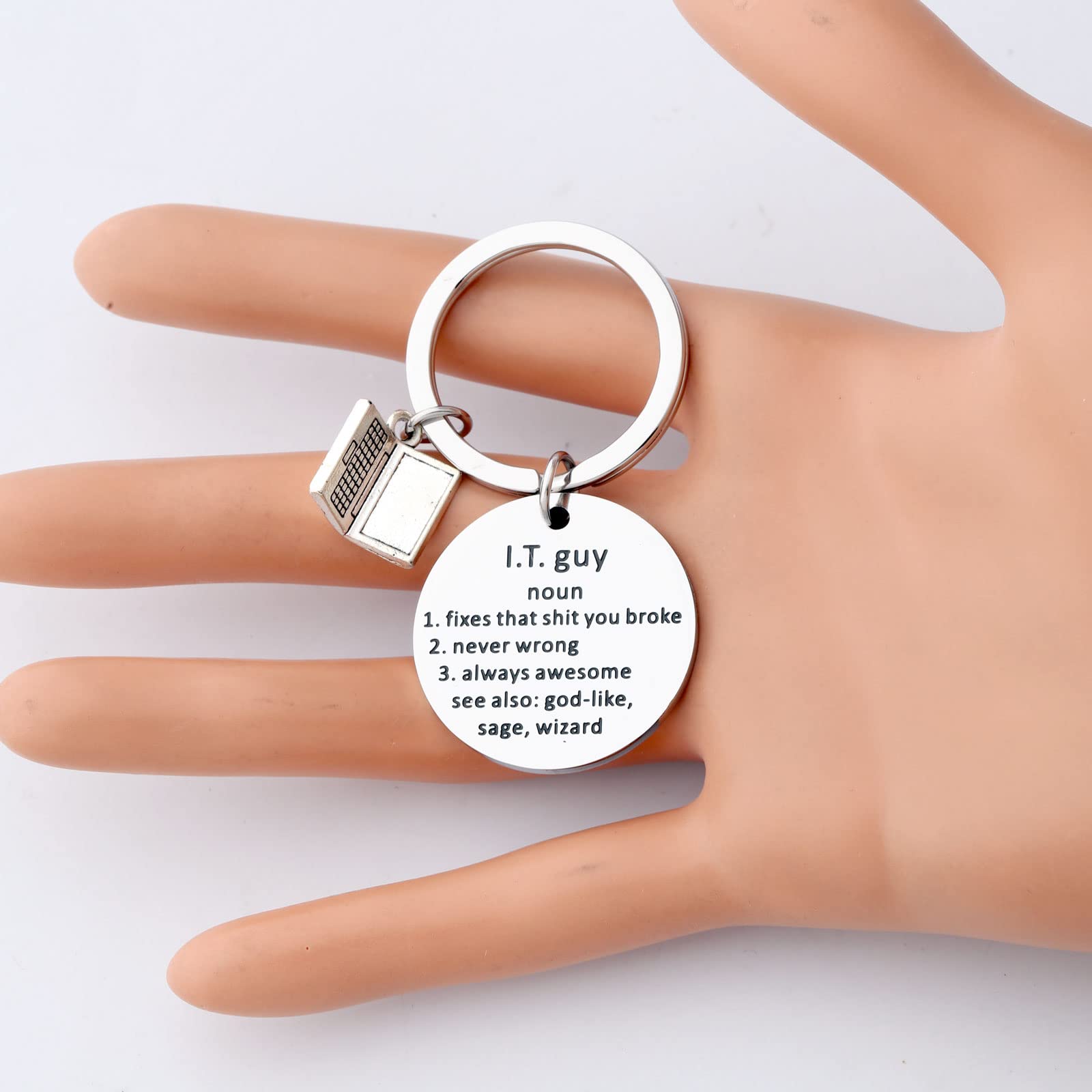 TIIMG Information Technology Guy Keychain Gift I.T. Guy Gift Computer Repair Technician Gift (I.T. guy noun US)