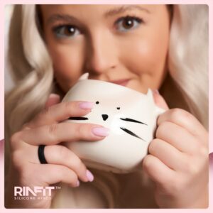 Rinfit Silicone Rings for Women - Infinity Rubber Wedding Bands Sets for Her - Matching Silicone Rings for Couples - Patented Design - Rose Gold, Pink, Black, White, Silver, Size 6