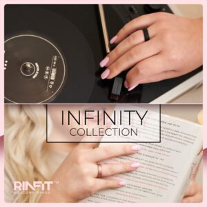 Rinfit Silicone Rings for Women - Infinity Rubber Wedding Bands Sets for Her - Matching Silicone Rings for Couples - Patented Design - Rose Gold, Pink, Black, White, Silver, Size 6