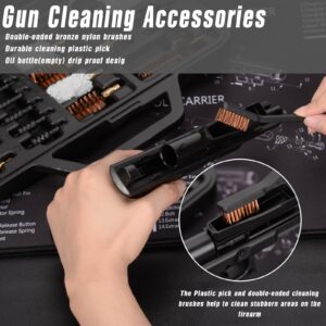 Raiseek Gun Cleaning Kit Elite Edition for Rifles Universal Handgun Shotgun Pistol Rifle Cleaning kit for .22 .357/9MM .30 .40 .45 .243 .270 12GA 20GA All Calibers and Portable Brass Brush with Case