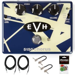 Briskdrop MXR EVH 5150 Chorus (EVH30) Pedal Bundle with 2 Instrument Cables, 2 MXR Patch Cables, and Dunlop Pick Pack