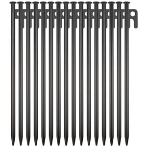 16pcs tent stakes heavy duty 12'' matel tent pegs for camping