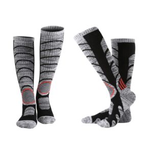 jjzs 2-pair winter thermal socks for women men, cold weather warm boot socks for outdoor work, running, snowboarding, skiing warming calf socks extreme cold