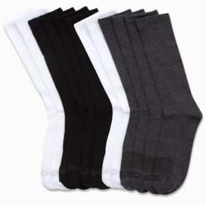 AND1 Men's Athletic Arch Compression Cushion Comfort Crew Socks (12 Pack), Size 6-12.5, Assorted