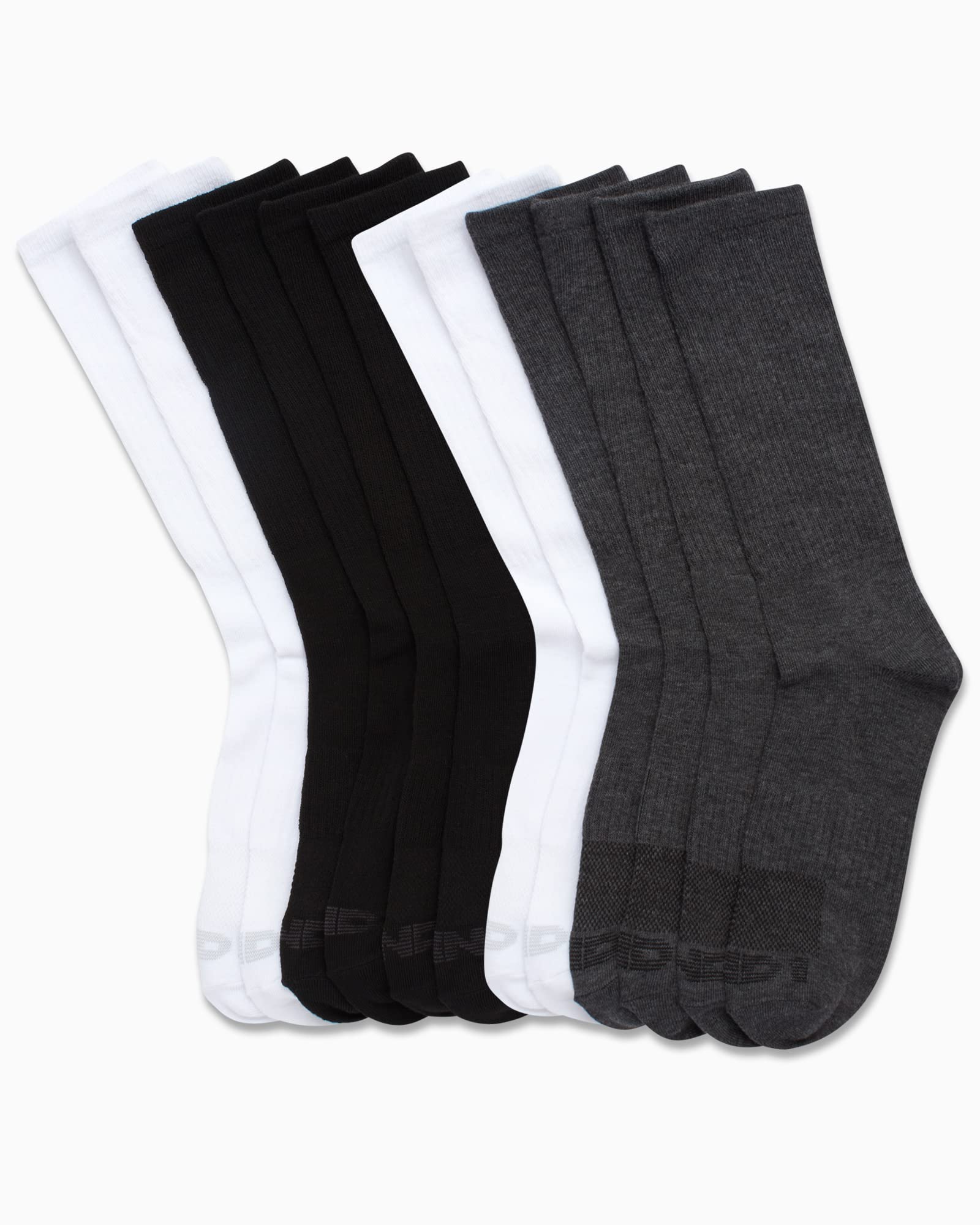 AND1 Men's Athletic Arch Compression Cushion Comfort Crew Socks (12 Pack), Size 6-12.5, Assorted