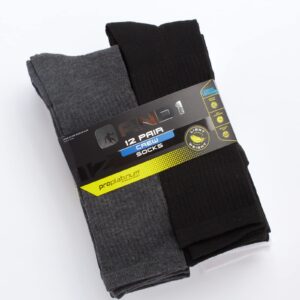 AND1 Men's Athletic Arch Compression Cushion Comfort Crew Socks (12 Pack), Size 6-12.5, Assorted