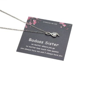 MILEPOSTJEW Thank You for Being My Badass Sister - Unique Badass Tribe Necklace Jewelry Friendship Sister Gifts from Sister For Women Best Friends Group With Gift Box