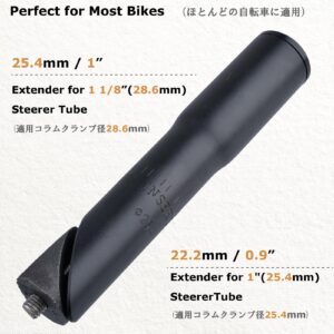 YAPJEB Bike Fork Stem Riser Adapter Bike Fork Stem Extender Aluminum Bike Quill Stem Adapter for Mountain Bike Road Bike Quill Stem Adapter (25.4 x 150mm)