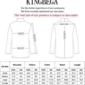 KINGBEGA Men's Regular Fit Basic Lightweight Long Sleeve Pullover Shirt Mock Turtleneck, Black 1, Large