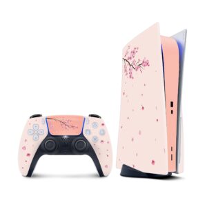 TACKY DESIGN PS5 Skin Japanese Cherry Blossom Skin for Playstation 5 skin Console and 2 controller skin, PS5 cover Vinyl 3M Decal Stickers Full wrap Cover (Disk Edition)