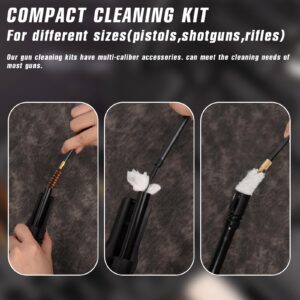 Raiseek Gun Cleaning Kit Elite Edition for Rifles Universal Handgun Shotgun Pistol Rifle Cleaning kit for .22 .357/9MM .30 .40 .45 .243 .270 12GA 20GA All Calibers and Portable Brass Brush with Case